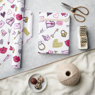 Papier Cadeau Cartoon Saint-Valentin