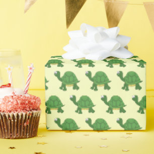 Papier Cadeau Cartoon vert et jaune