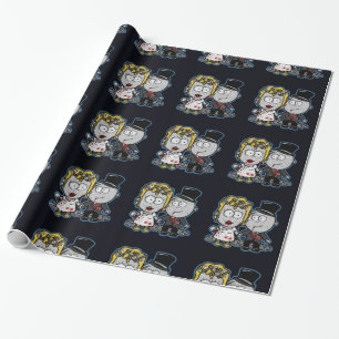 Papier Cadeau Cartoon Zombie mariée et marié mariage cadeau enve