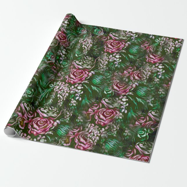 Papier Cadeau Cascades roses (Déroulé)