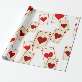 Papier Cadeau Casino Ace of Hearts Papier à enveloppement cadeau