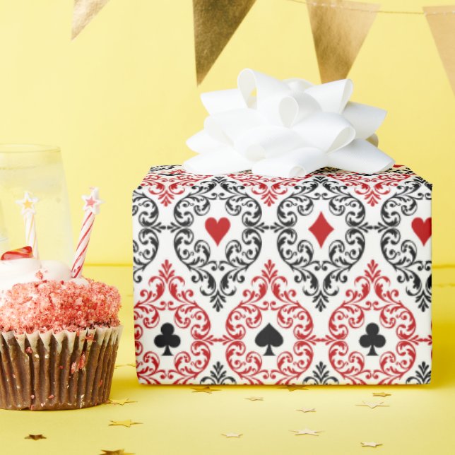 Papier Cadeau Casino mignon ou partie de poker (Fête d'anniversaire)