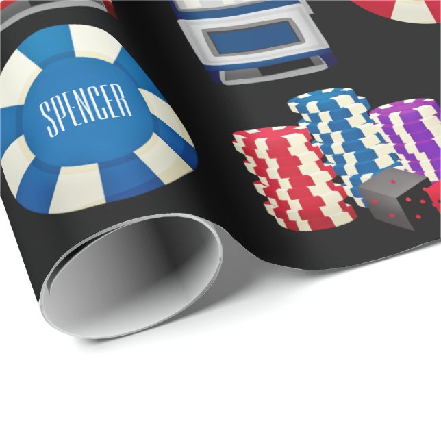 Papier Cadeau Casino personnalisé (Coin rond)