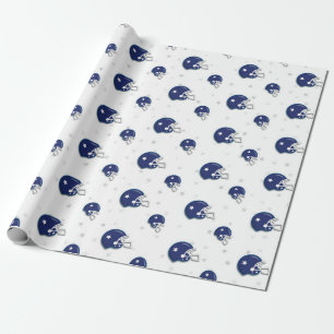 Papier Cadeau Casque de football bleu Motif enfants
