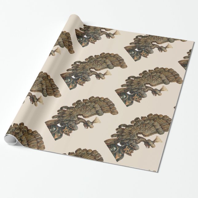 PAPIER CADEAU CASQUE DE NUIT ANTIQUE AVEC AILE (Déroulé)