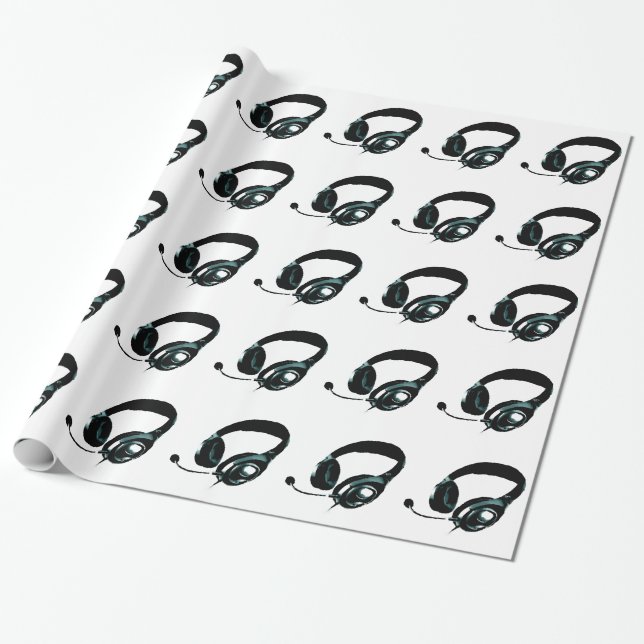 Papier Cadeau Casque Pop Art (Déroulé)