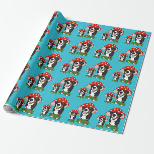 Papier Cadeau Casquette de champignon rouge chien de montagne be