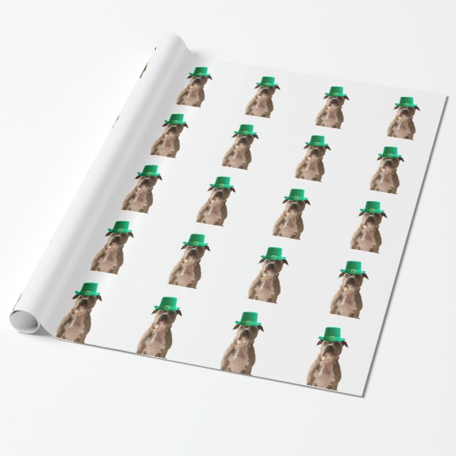 Papier Cadeau Casquette de la Saint-Patrick Jour du Chien Taurea (Déroulé)