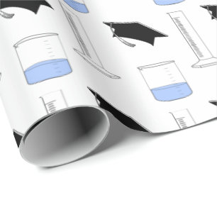 Papier Cadeau Casquette du bécher de diplômes en sciences Cylind