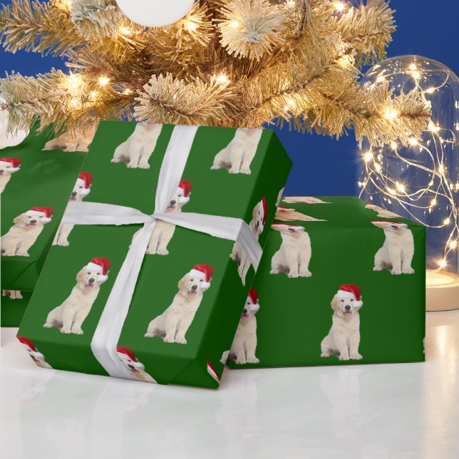 Papier Cadeau Casquette père Noël sur papier d'emballage pour ma (Vacances)