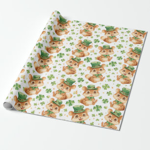 Papier Cadeau Casquette vert mignon Chipmunk Shamrock St. Patric