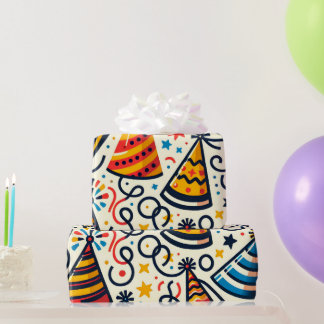 Papier Cadeau Casquettes et Confetti