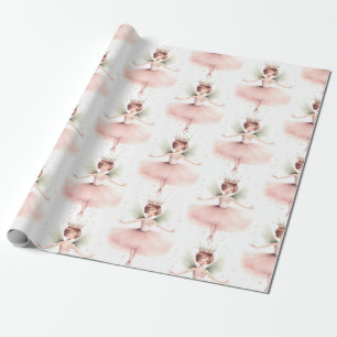 Papier Cadeau Casse-noisette Ballerina Ballet Mint rose