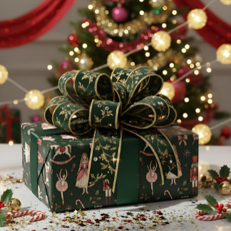 Papier Cadeau Casse-Noisette  Ballet Élégant de Noël