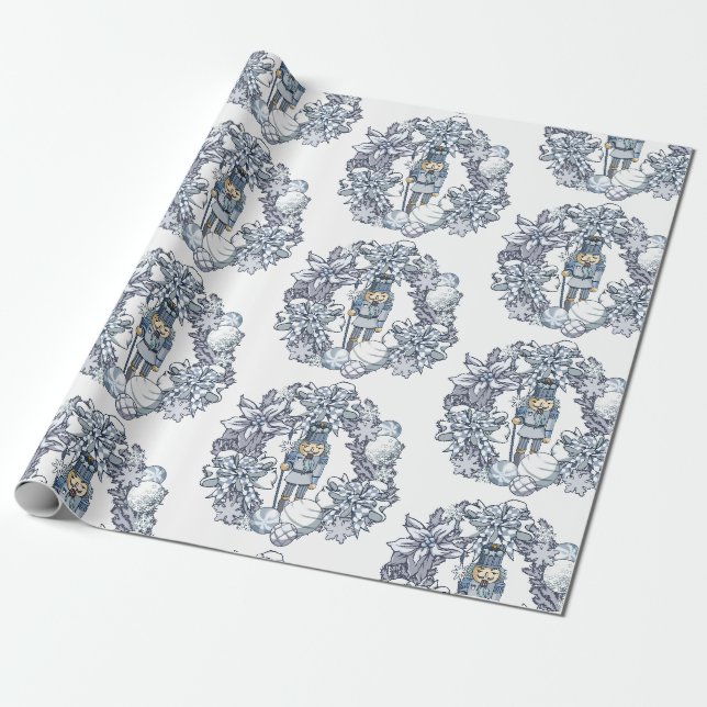 Papier Cadeau Casse-noisette blanche (Déroulé)
