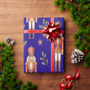 Papier Cadeau Casse-Noisette et Tambour de Noël à l'aquarelle cl