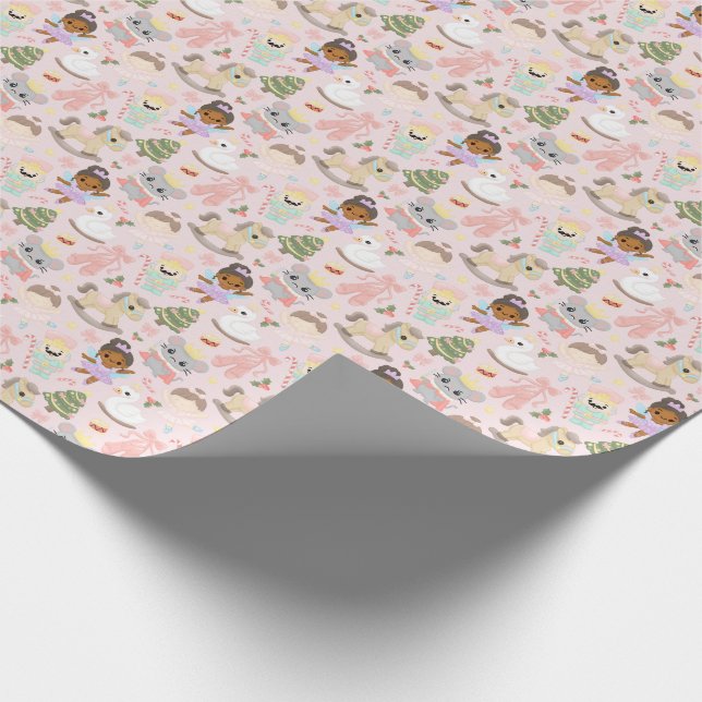 Papier Cadeau Casse-noisette Noël mignon Pastel tiré à la main (Coin)