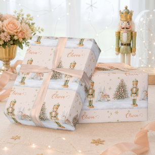 Papier Cadeau Casse-Noisette Personnalisé Prince et Sapin de Noë