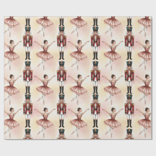 Papier Cadeau Casse-noisette tendance et danseuse de ballet     
