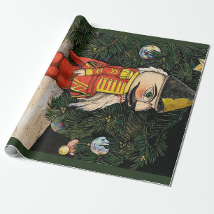 Papier Cadeau Casse-noisette vintage sous l'arbre de Noël