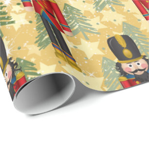 Papier Cadeau Casse-noisettes Noël Soldat Arbres