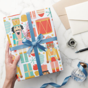 Papier Cadeau Casse-noix coloré Motif moderne de Noël moderne