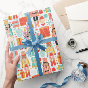 Papier Cadeau Casse-noix coloré Motif moderne de Noël moderne