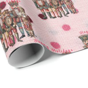 Papier Cadeau Casse-noix doux et Pois rose
