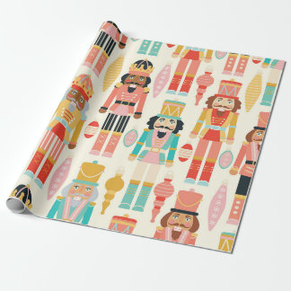 Papier Cadeau Casse-noix Soldats et ornements Motif sans couture