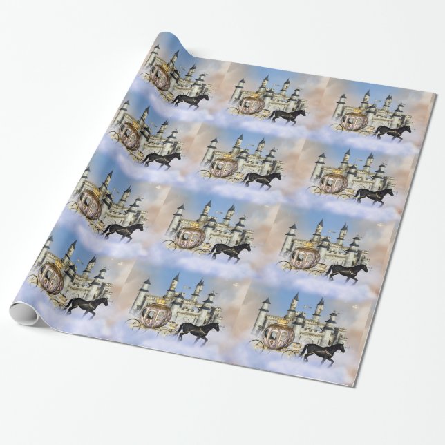 Papier Cadeau Castle Clouds Fairy Tale (Déroulé)
