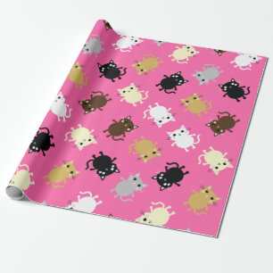 Papier Cadeau Cat Cute Kitty Colorée 1er Anniversaire Thème de f