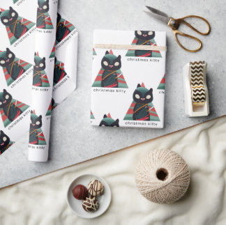 Papier Cadeau Cat de Noël Kitty Wrapper