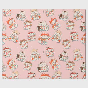 Papier Cadeau Cat Maneki Neko Motif