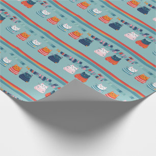 Papier Cadeau Cat Whimsical motif mou