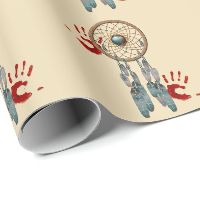 Papier Cadeau Catching Spirit Native American (Coin rond)