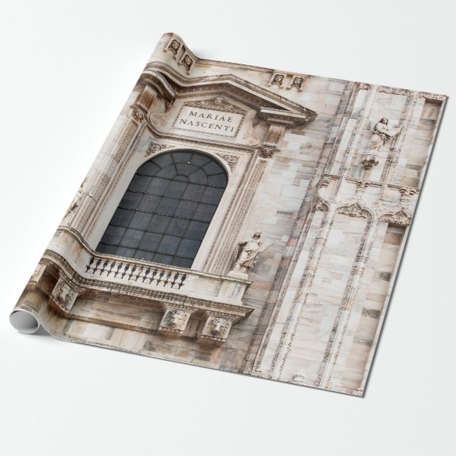Papier Cadeau Cathédrale de Milan. Beau temple italien (Déroulé)