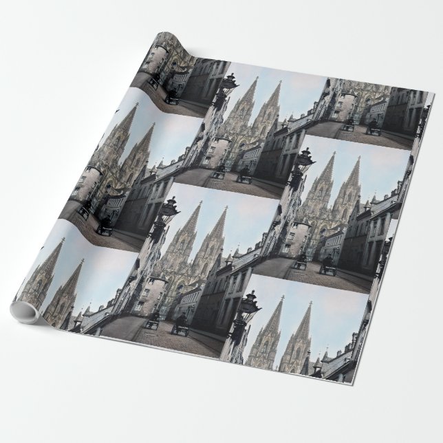 Papier Cadeau Cathédrale Eglise St Peter Cologne Allemagne 1910 (Déroulé)