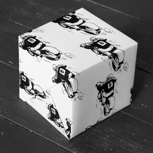 Papier Cadeau Cavalier de motocross numéro 8 Vélo tout-terrain r