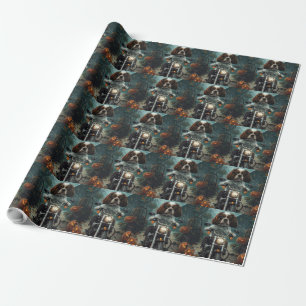 Papier Cadeau Cavalier King Charles Spaniel Halloween effrayant