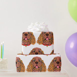 Papier Cadeau cavalier roi charles spaniel ruby dessin animé