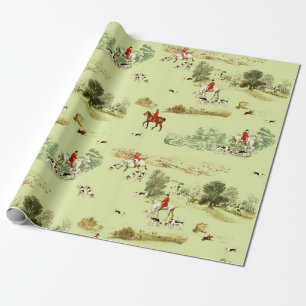 Papier Cadeau Cavaliers de chasse anglais de classe vintage avec