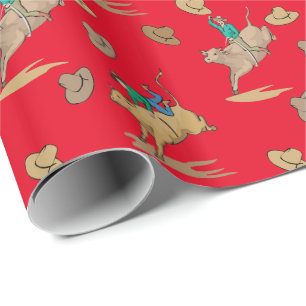 Papier Cadeau Cavaliers de Taureau d'emballage cadeau et