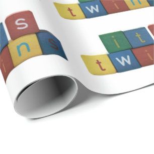 Papier Cadeau Ce sont des jumeaux en lettres-blocs pour enfants
