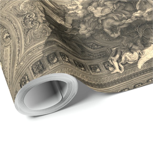 Papier Cadeau Ceiling Chiesa del Gesù - Battista Gaulli - d'or (Coin rond)