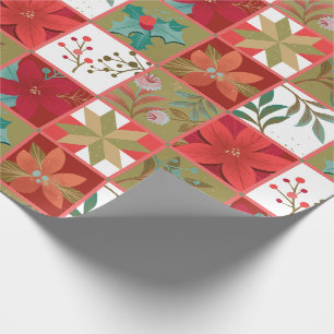 Papier Cadeau Ceinture à fleurs en étoile de Noël