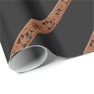 Papier Cadeau Ceinture En Cuir Occidentale Bande D'Impression Su