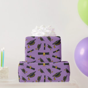 Papier Cadeau Célébration de la graduation Violet sans couture M