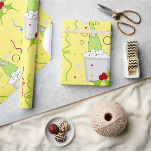 Papier Cadeau Célébration de seau à glace pour bouteille de cham