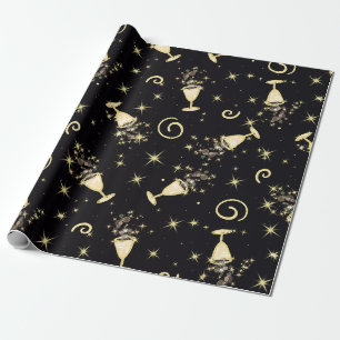 Papier Cadeau Célébration étincelante-Libérations en or et noir