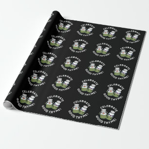 Papier Cadeau Célébrez Bon Thyme Amusant Nourriture Herbe Pun Da
